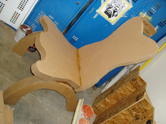 Sculptures: cardboard chair